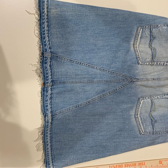 7 for all man kind distressed mid length denim skirt size 31 - Picture 7 of 8